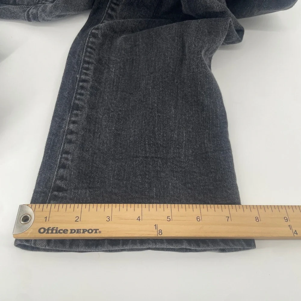 True Religion Ricky Jeans Mens 33 Black Relaxed Straight Leg Faded Denim USA